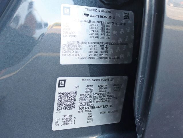 2021 Chevrolet Silverado 1500 4WD Double Cab 147" Custom - 22916625 - 57