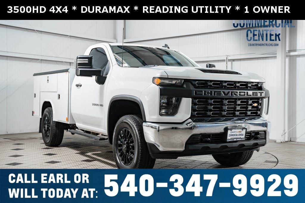 2021 Chevrolet Silverado 3500HD 3500HD REG CAB 4X4 * 6.6 DURAMAX * ALLISON * READING UTILITY  - 22769437 - 0