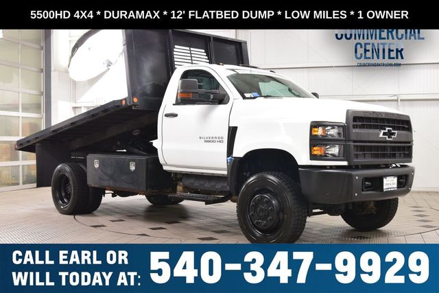 2021 Chevrolet Silverado 5500HD 5500HD REG CAB 4X4 * DURAMAX * FLATBED DUMP * 1 OWNER - 23051877 - 0
