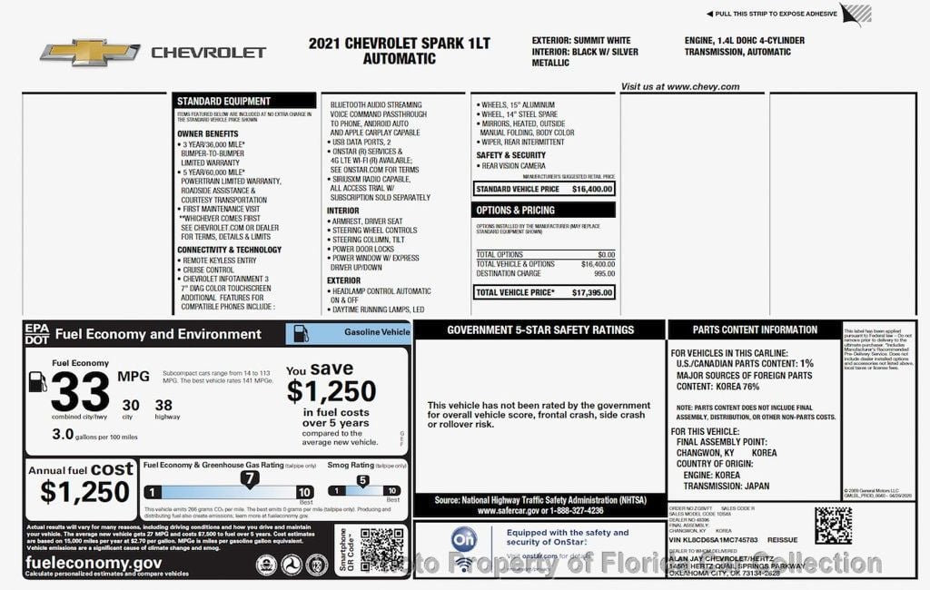 2021 Chevrolet Spark 4-Door Hatchback 1LT - 22938823 - 76