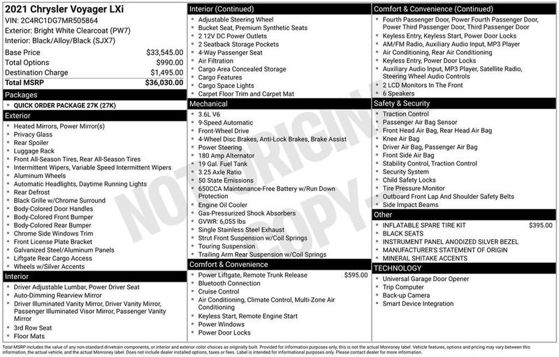 2021 Chrysler Voyager LXI - 22980612 - 5