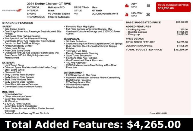 2021 Dodge Charger GT RWD - 22966202 - 2