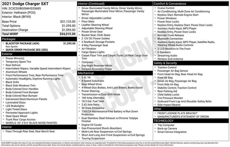 2021 Dodge Charger SXT RWD - 22898097 - 5