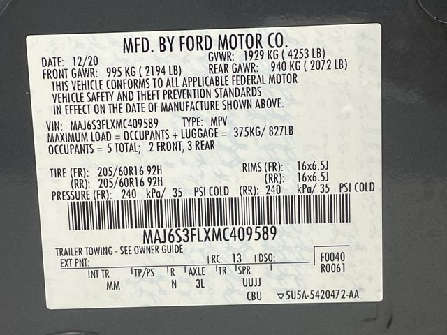 2021 Ford EcoSport S 4WD - 22929351 - 45