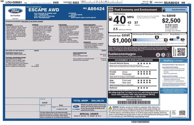 2021 Ford Escape SE Hybrid AWD - 23023339 - 5