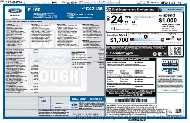 2021 Ford F-150 LARIAT 4WD SuperCrew 5.5' Box - 23007138 - 59
