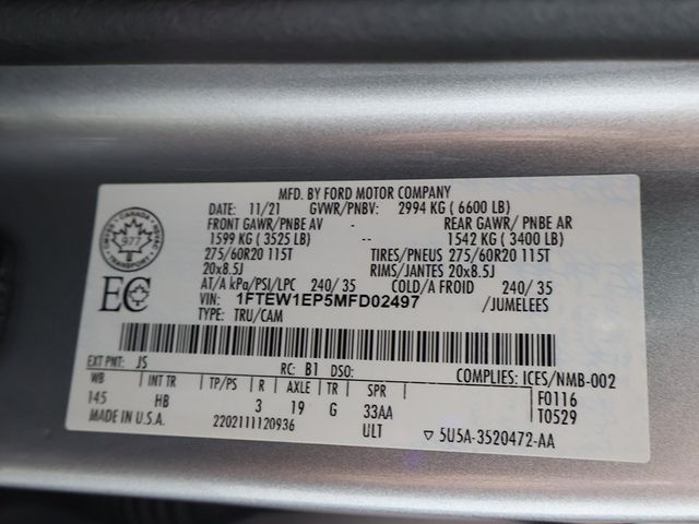 2021 Ford F-150 LARIAT 4WD SuperCrew 5.5' Box - 22941203 - 59