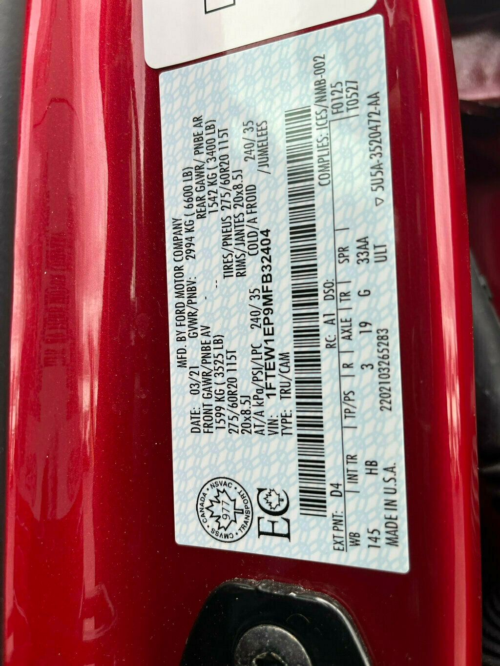 2021 Ford F-150 LARIAT 4WD SuperCrew 5.5' Box - 22815908 - 57