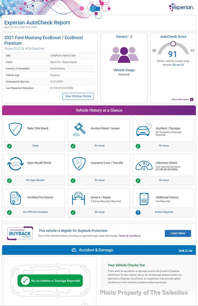 2021 Ford Mustang ECOBOOST PREMIUM FASTBACK W/EQUIPMENT GROUP 201A & PONY PCKAGE - 22996233 - 12