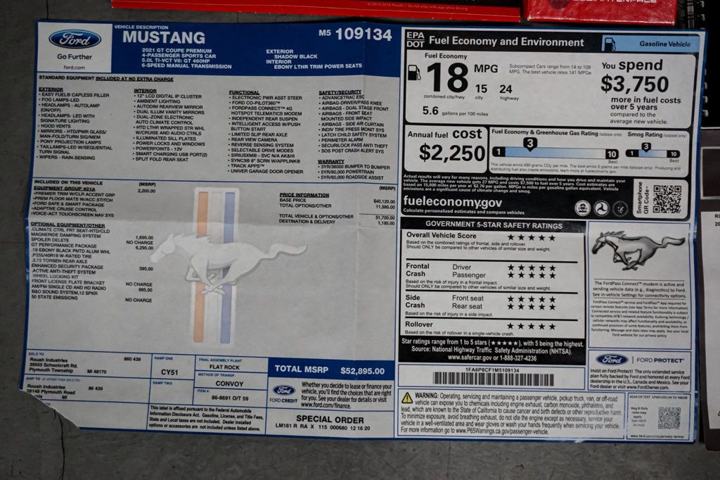 2021 Ford Mustang *Roush Stage 3* *Supercharged* *6-Spd Manual* *Only 3k Miles* - 22959816 - 90