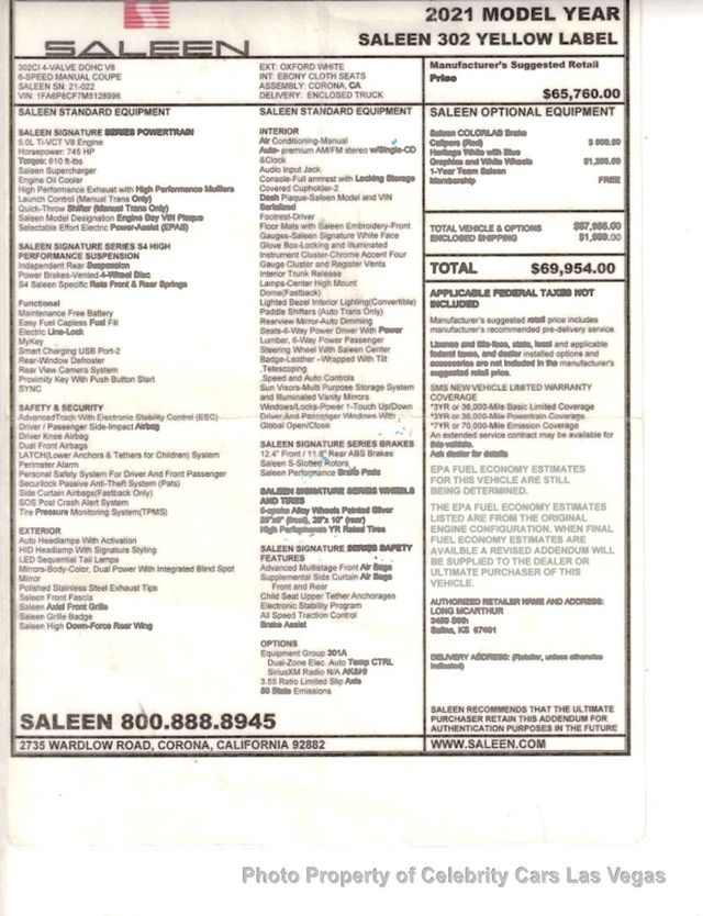 2021 Ford Mustang SALEEN 302 Yellow Label - 22932074 - 7