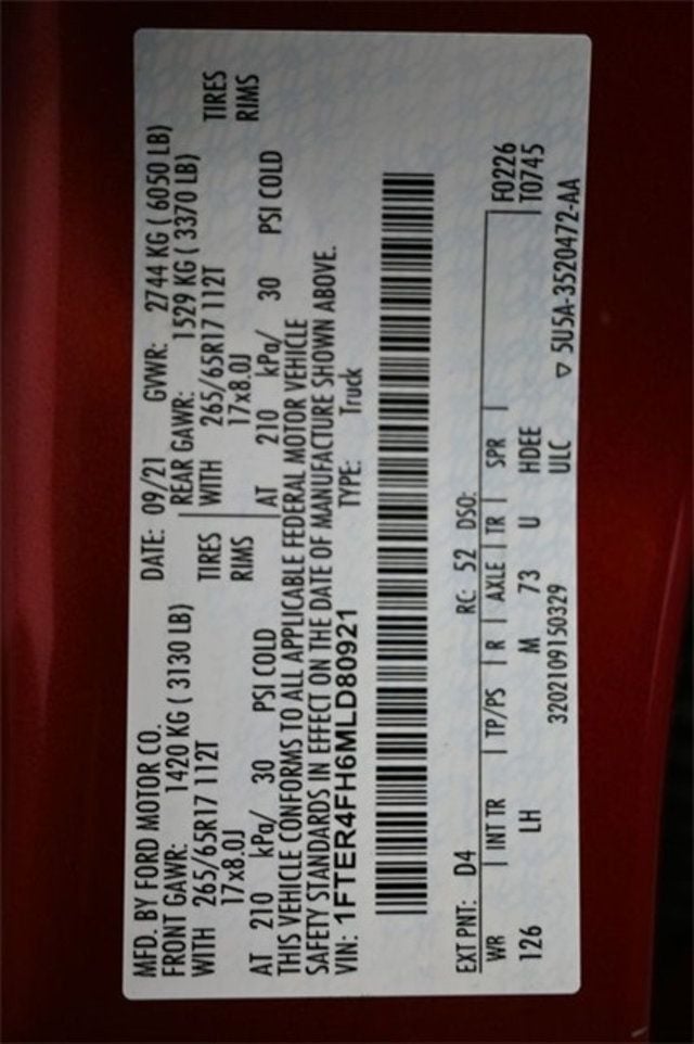 2021 Ford Ranger XLT 4WD SuperCrew 5' Box - 22983703 - 8