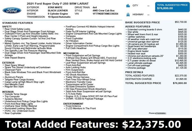 2021 Ford Super Duty F-250 SRW Lariat - 22882487 - 2