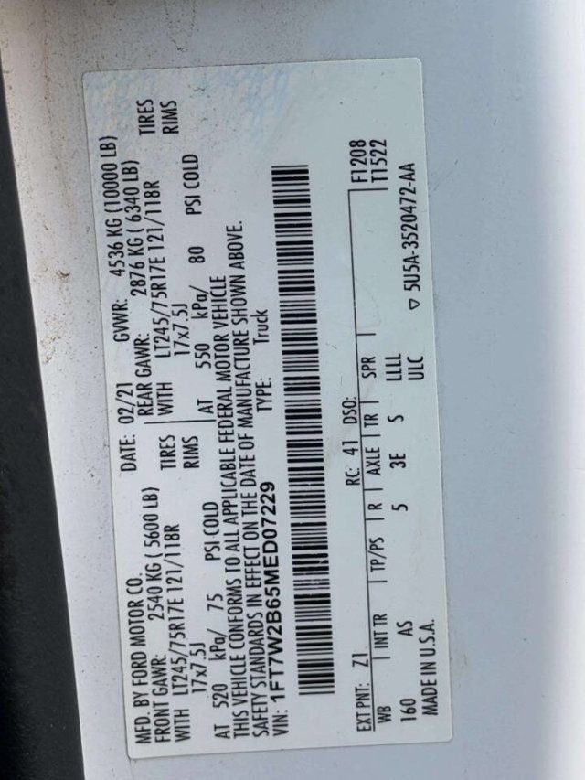 2021 Ford Super Duty F-250 SRW XL 4x4 4dr Crew Cab 6.8 ft. SB Pickup - 22986265 - 13