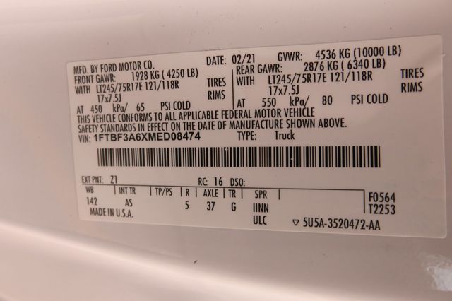 2021 Ford Super Duty F-350 SRW XL 2WD Reg Cab 8' Box - 22941686 - 35