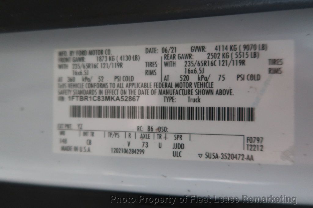 2021 Ford Transit Cargo Van Transit 250 Medium Roof 148" Ladder Rack - 22994121 - 13