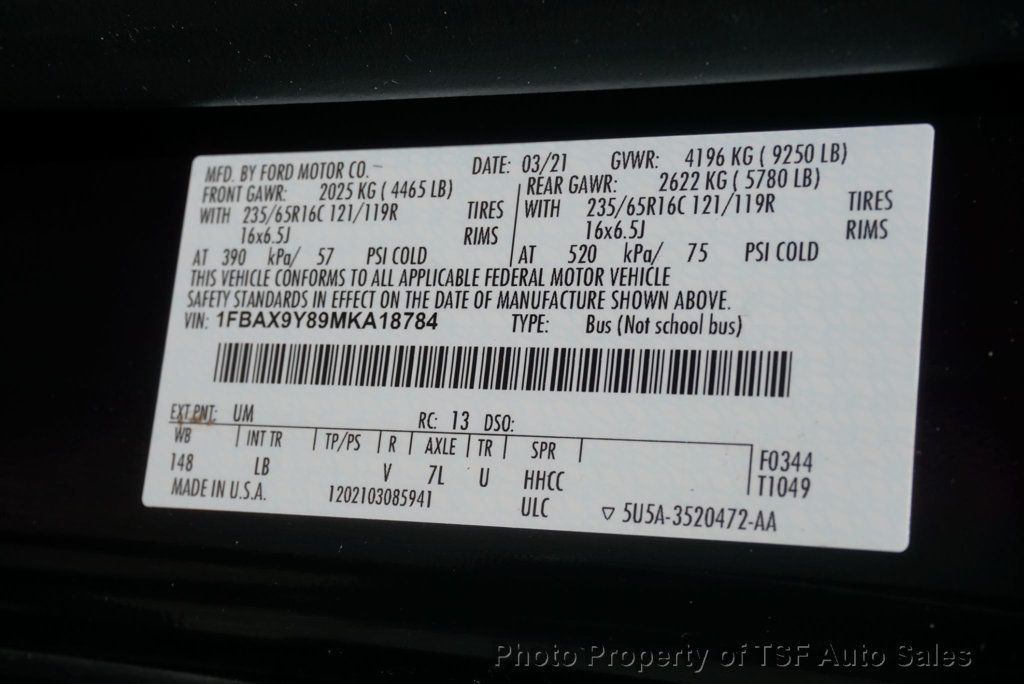2021 Ford Transit Passenger Wagon T-350 148" Low Roof XLT AWD - 23033212 - 28