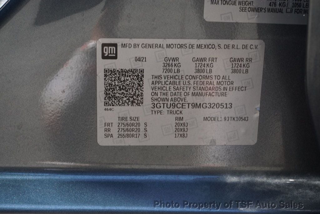 2021 GMC Sierra 1500 ELAVATION TRIM 3.0L TURBO DIESEL DRIVER ALERT PKG HEATED SEATS - 22451427 - 37