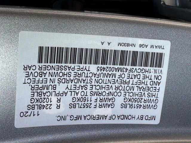 2021 Honda Accord Hybrid EX Sedan - 23011866 - 23