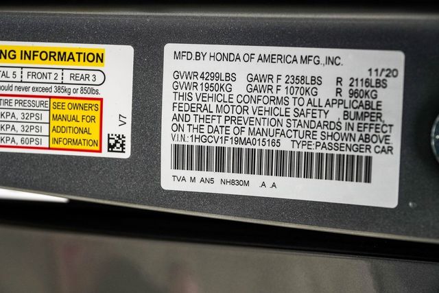 2021 Honda Accord Sedan LX 1.5T CVT - 22961097 - 37