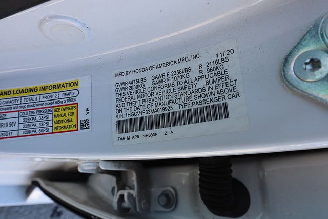 2021 HONDA Accord Sedan Sport 1.5T CVT - 23070668 - 29