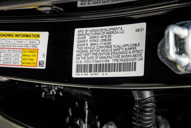 2021 Honda Accord Sedan Sport 1.5T CVT - 22964088 - 34