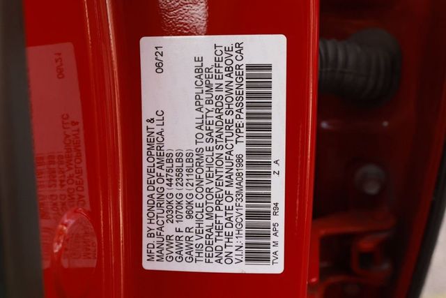 2021 Honda Accord Sedan Sport 1.5T CVT - 23041832 - 37