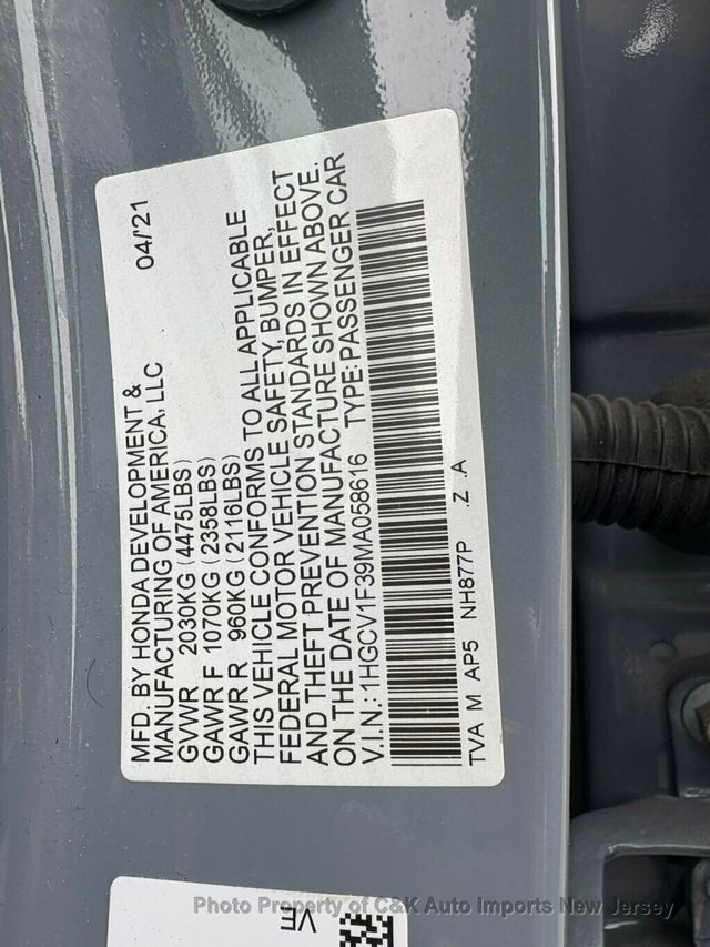 2021 Honda Accord Sedan Sport 1.5T CVT - 22971725 - 40