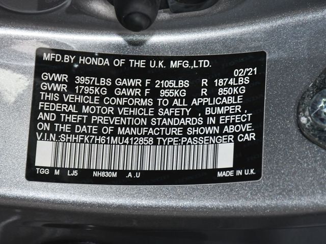 2021 Honda Civic EX - 23019229 - 16