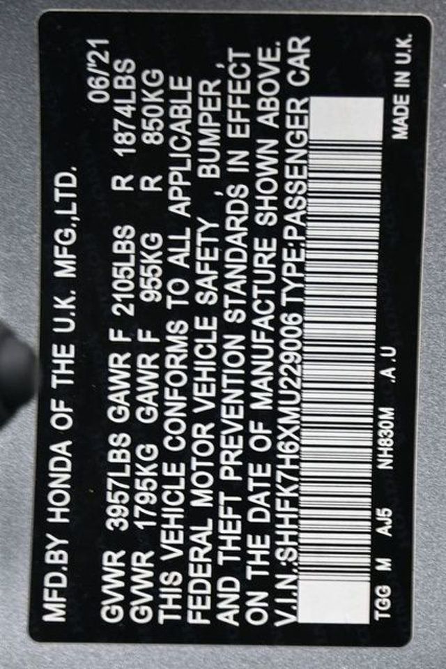 2021 Honda Civic Hatchback EX CVT - 22971576 - 8