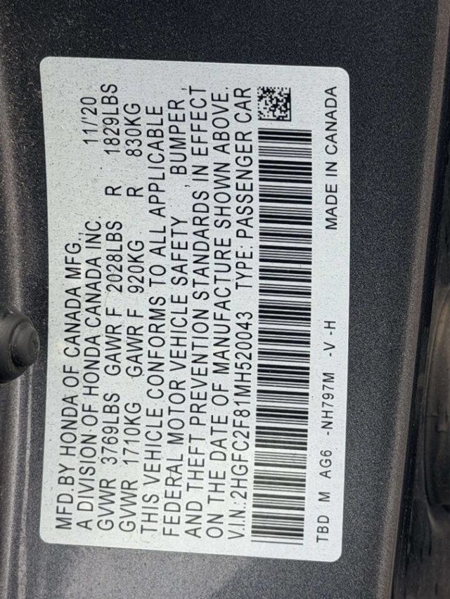 2021 Honda Civic Sedan Sport CVT - 23012854 - 19