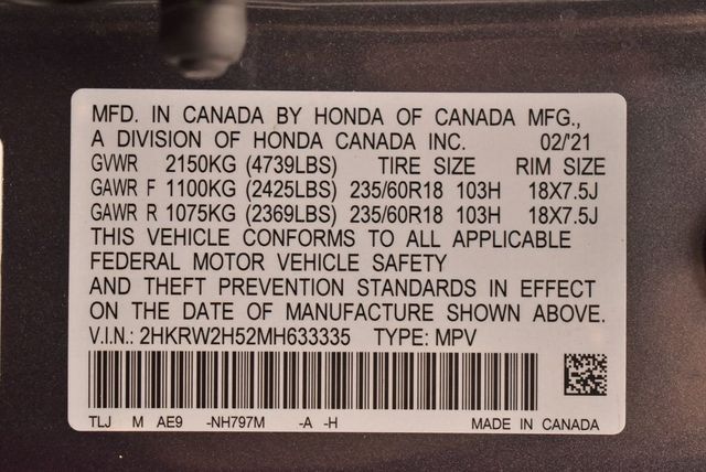 2021 Honda CR-V EX AWD - 22973073 - 39