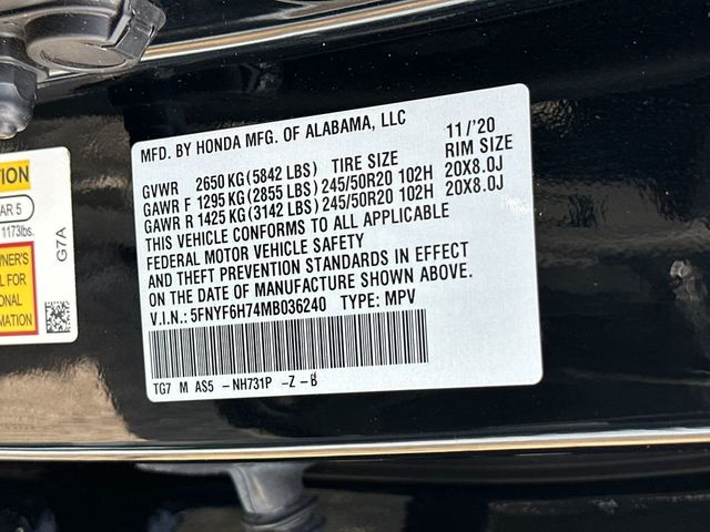 2021 Honda Pilot Black Edition AWD - 22955965 - 21