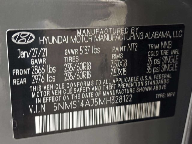 2021 Hyundai Santa Fe SE FWD - 23057198 - 34