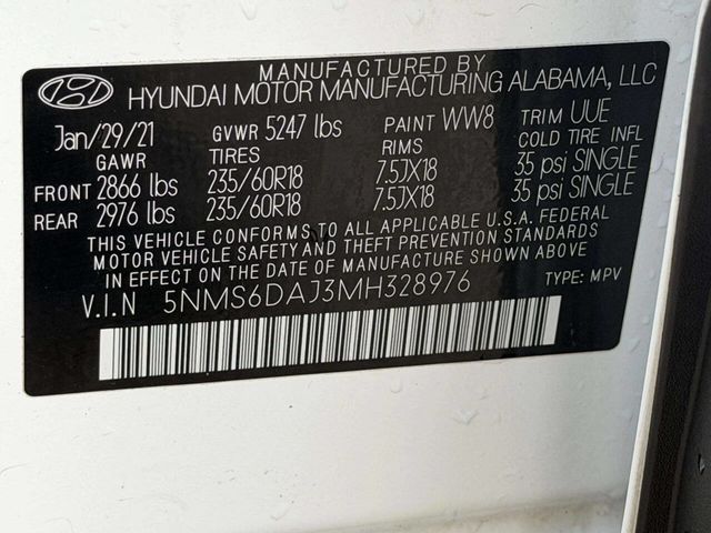 2021 Hyundai Santa Fe SEL AWD - 22975309 - 19