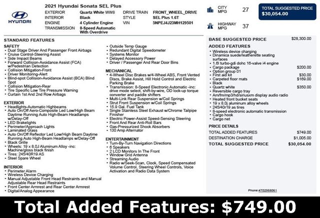 2021 Hyundai Sonata SEL Plus 1.6T - 22982414 - 2