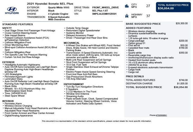 2021 Hyundai Sonata SEL Plus 1.6T - 23023066 - 2
