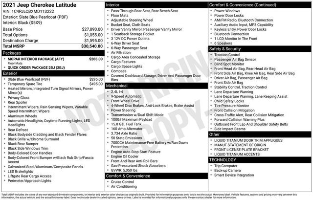 2021 Jeep Cherokee Latitude FWD - 22972513 - 5