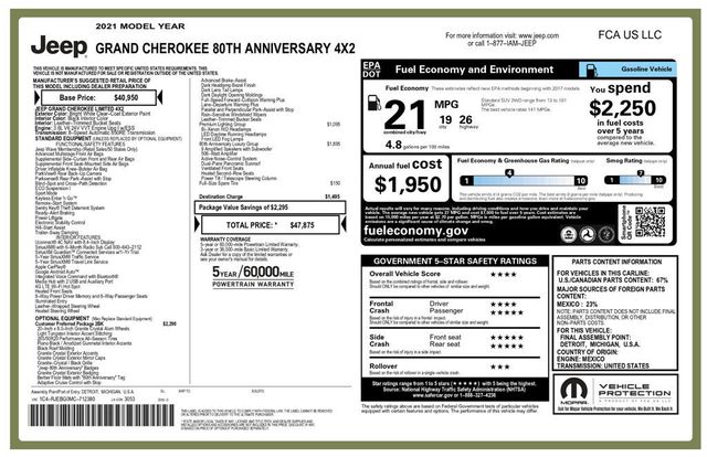 2021 Jeep Grand Cherokee 80th Anniversary Edition - 22960347 - 6