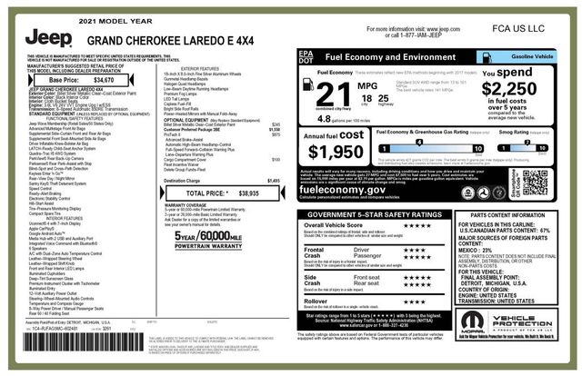 2021 Jeep Grand Cherokee Laredo E Sport Utility 4D - 22778500 - 33