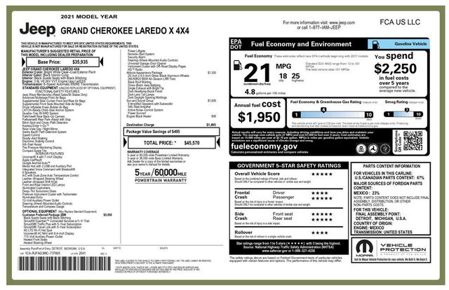 2021 Jeep Grand Cherokee Laredo X 4x4 Altitude Appearance Package - 23017877 - 7