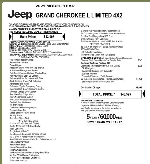 2021 Used Jeep Grand Cherokee L 3rd row at World Class Motors Serving