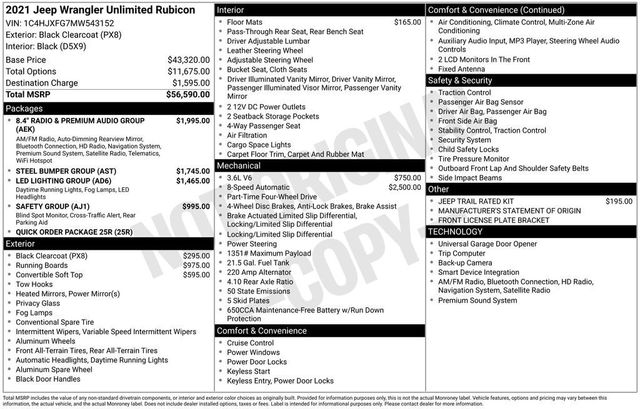 2021 Jeep Wrangler Unlimited Rubicon - 23001977 - 5