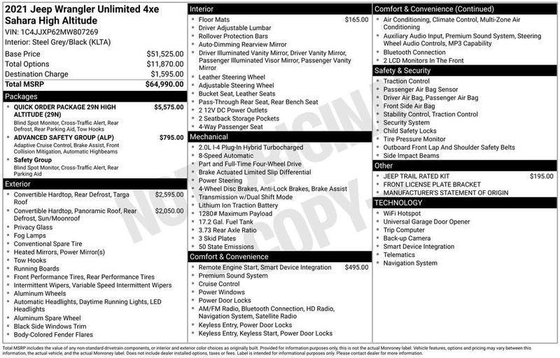 2021 Jeep Wrangler Unlimited Sahara High Altitude 4xe - 22962519 - 5