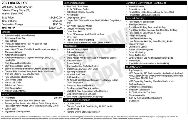 2021 Kia K5 LXS - 23033578 - 5