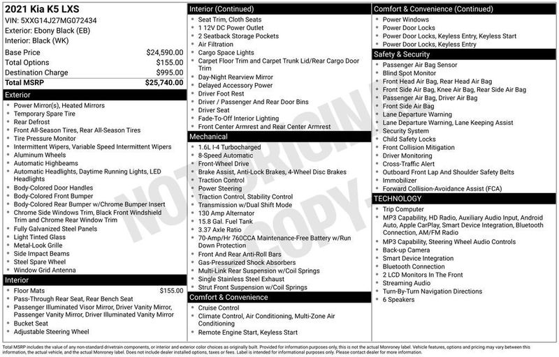2021 Kia K5 LXS - 23033578 - 5