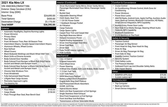 2021 Kia Niro LX FWD - 22954900 - 5