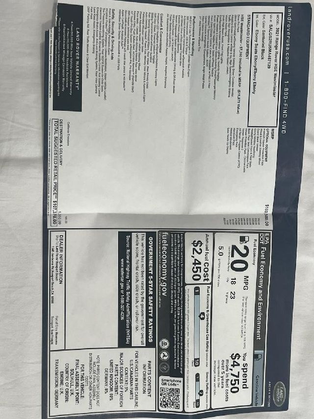 2021 Used Land Rover Range Rover HSE ONLY 1 OWNER, SOUTHERN CALIFORNIA SUV, LOW MILES, GREAT