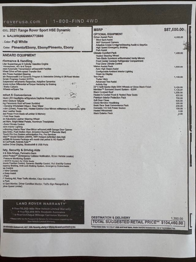 2021 Land Rover Range Rover Sport V8 Supercharged HSE Dynamic - 22968149 - 88