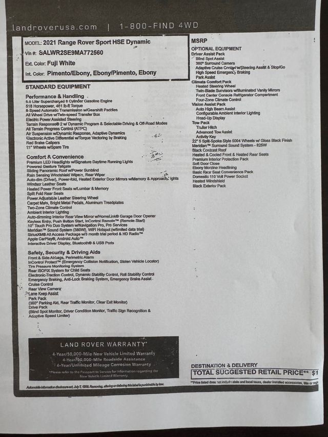 2021 Land Rover Range Rover Sport V8 Supercharged HSE Dynamic - 22968149 - 89